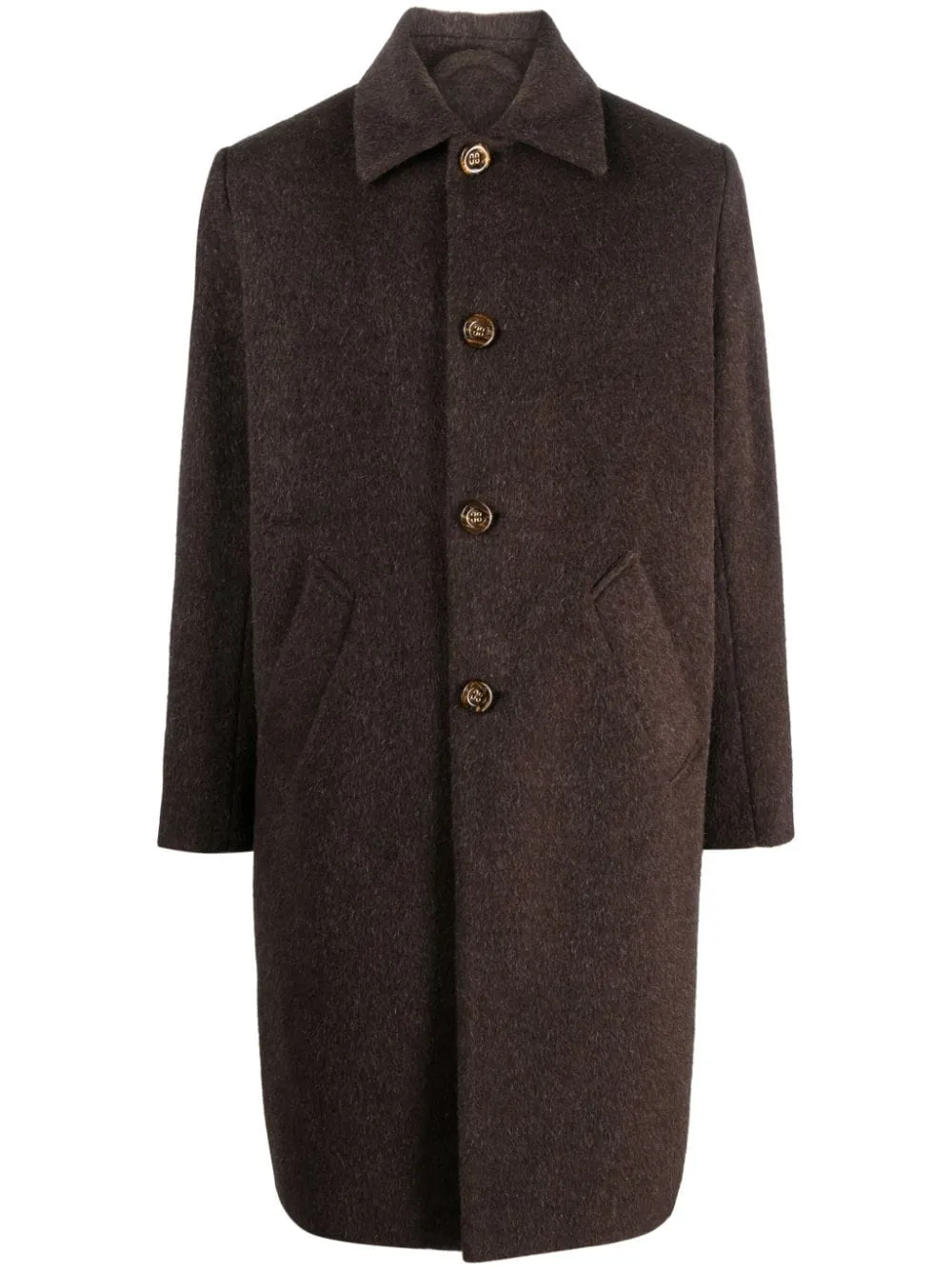 cappotto marrone monopetto
