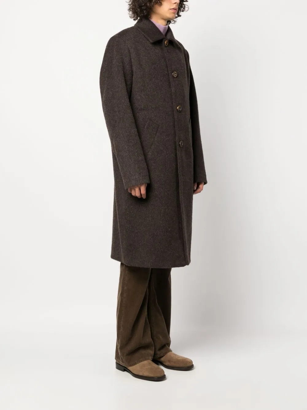 cappotto marrone monopetto
