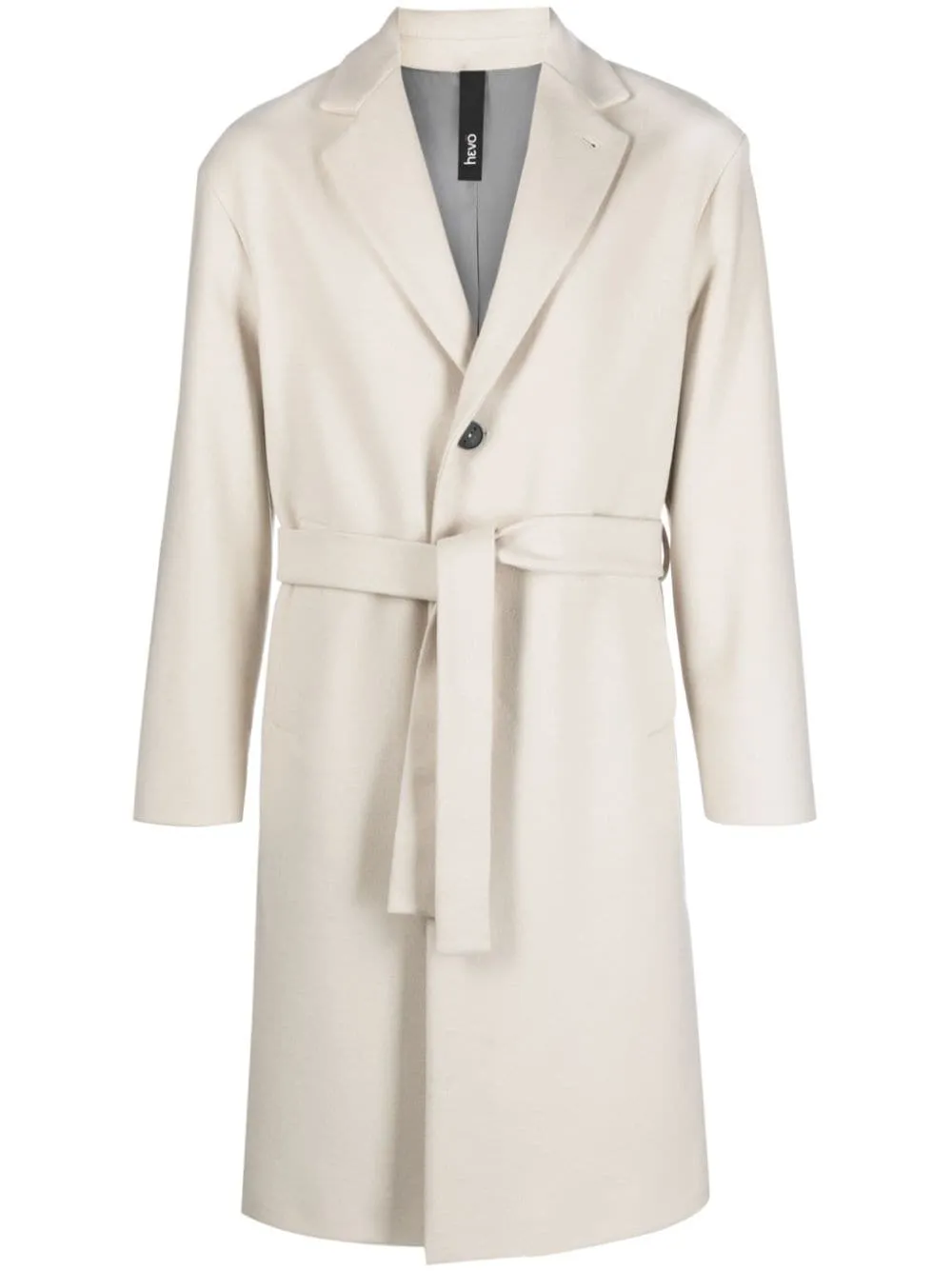 cappotto monopetto bianco panna con cintura