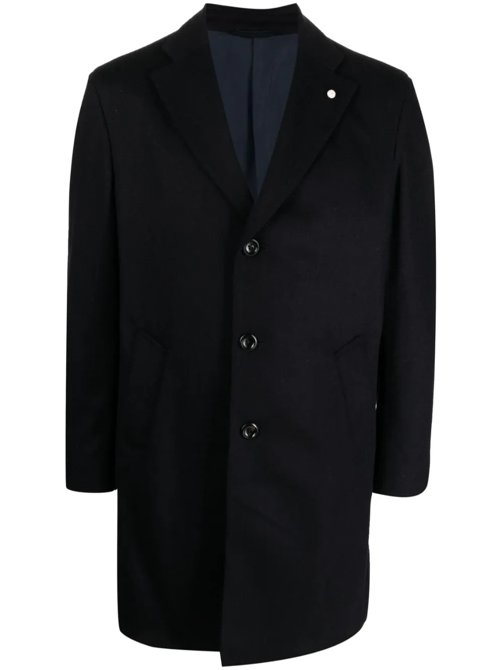 cappotto monopetto blu navy