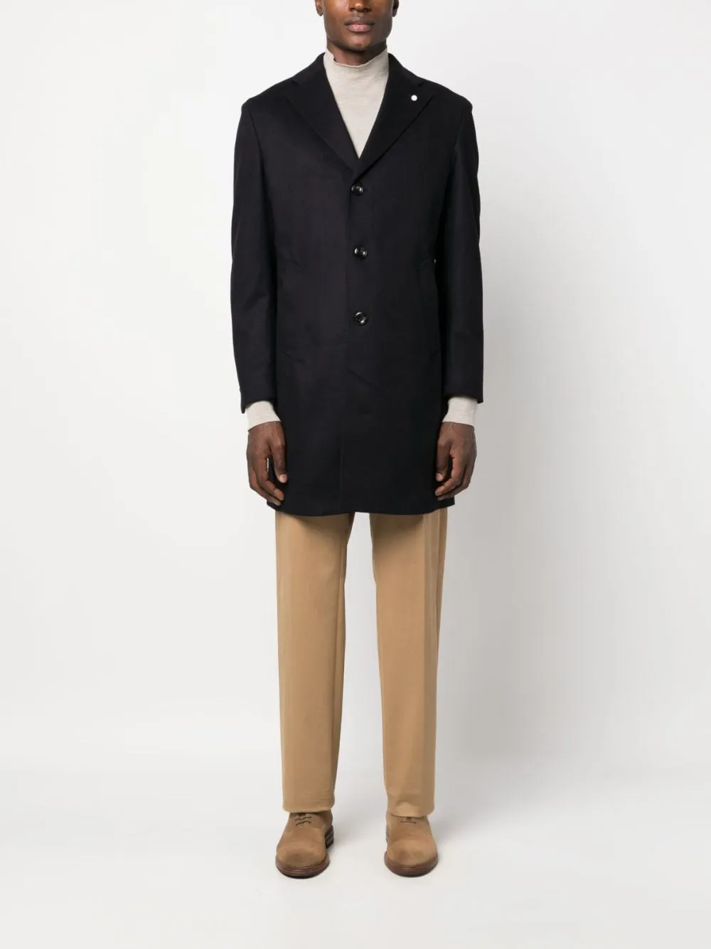 cappotto monopetto blu navy