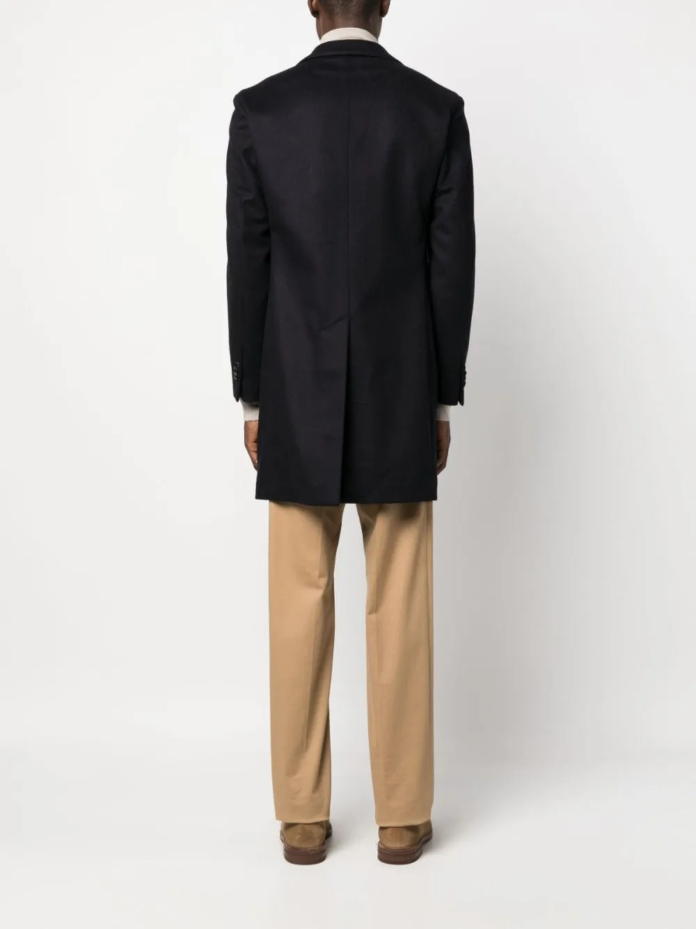 cappotto monopetto blu navy
