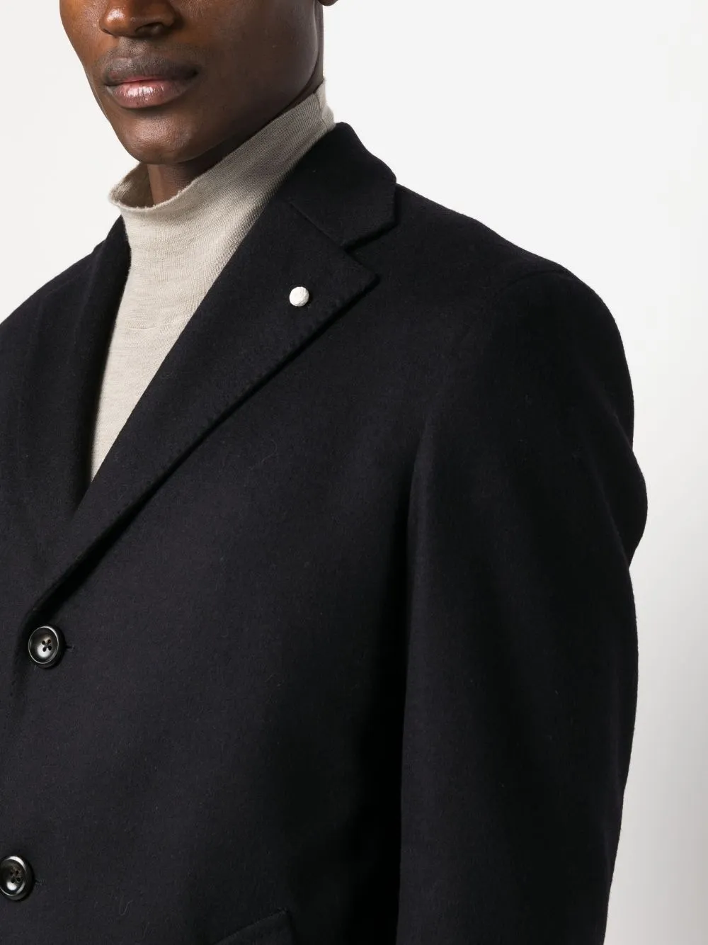 cappotto monopetto blu navy