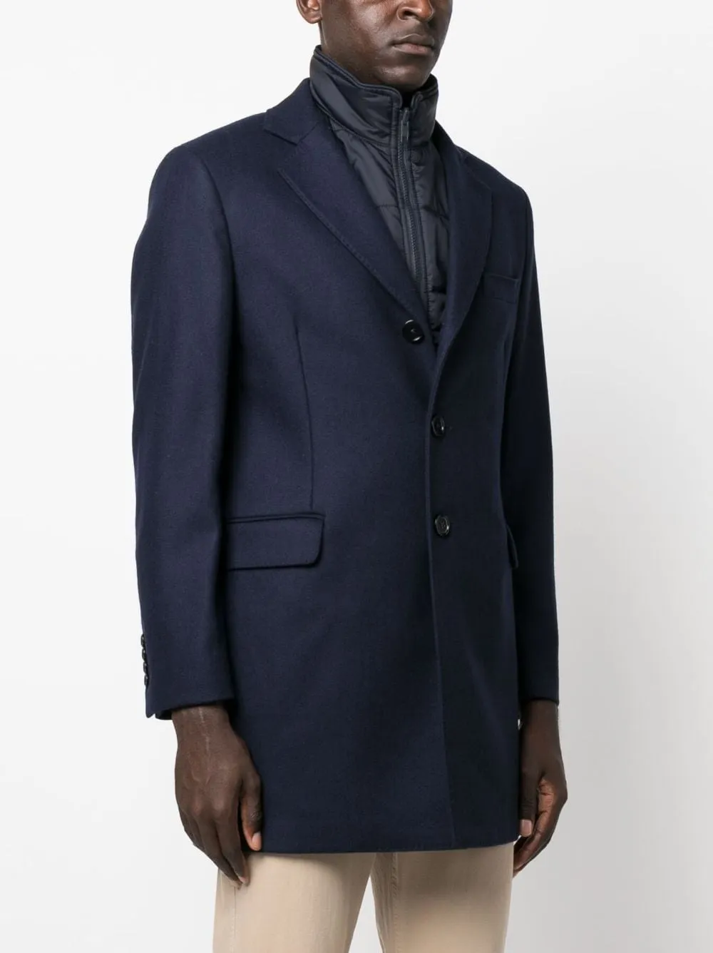 cappotto monopetto blu