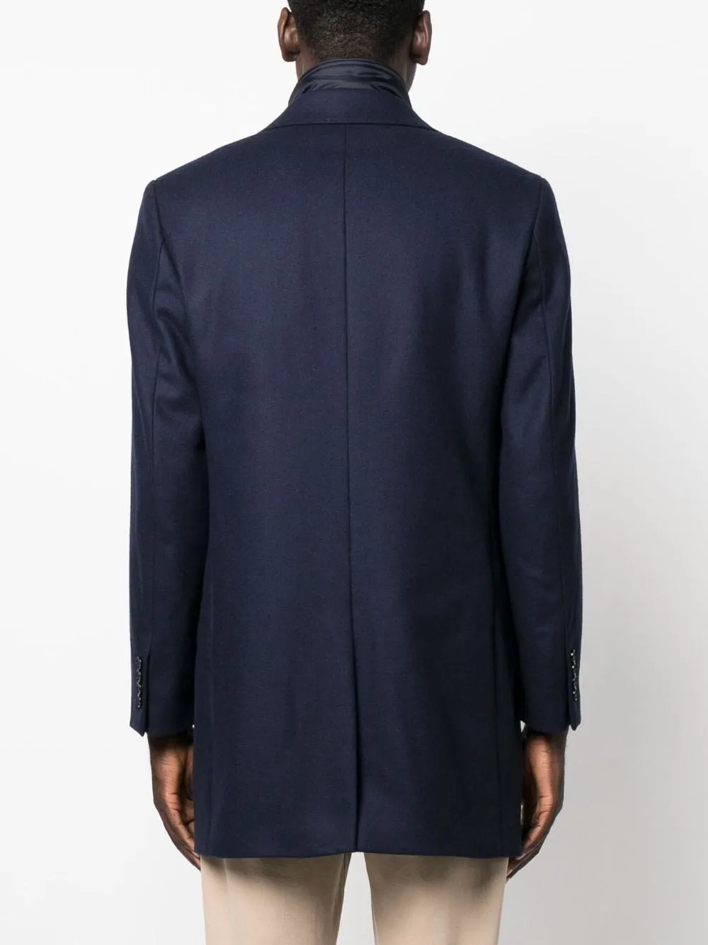 cappotto monopetto blu