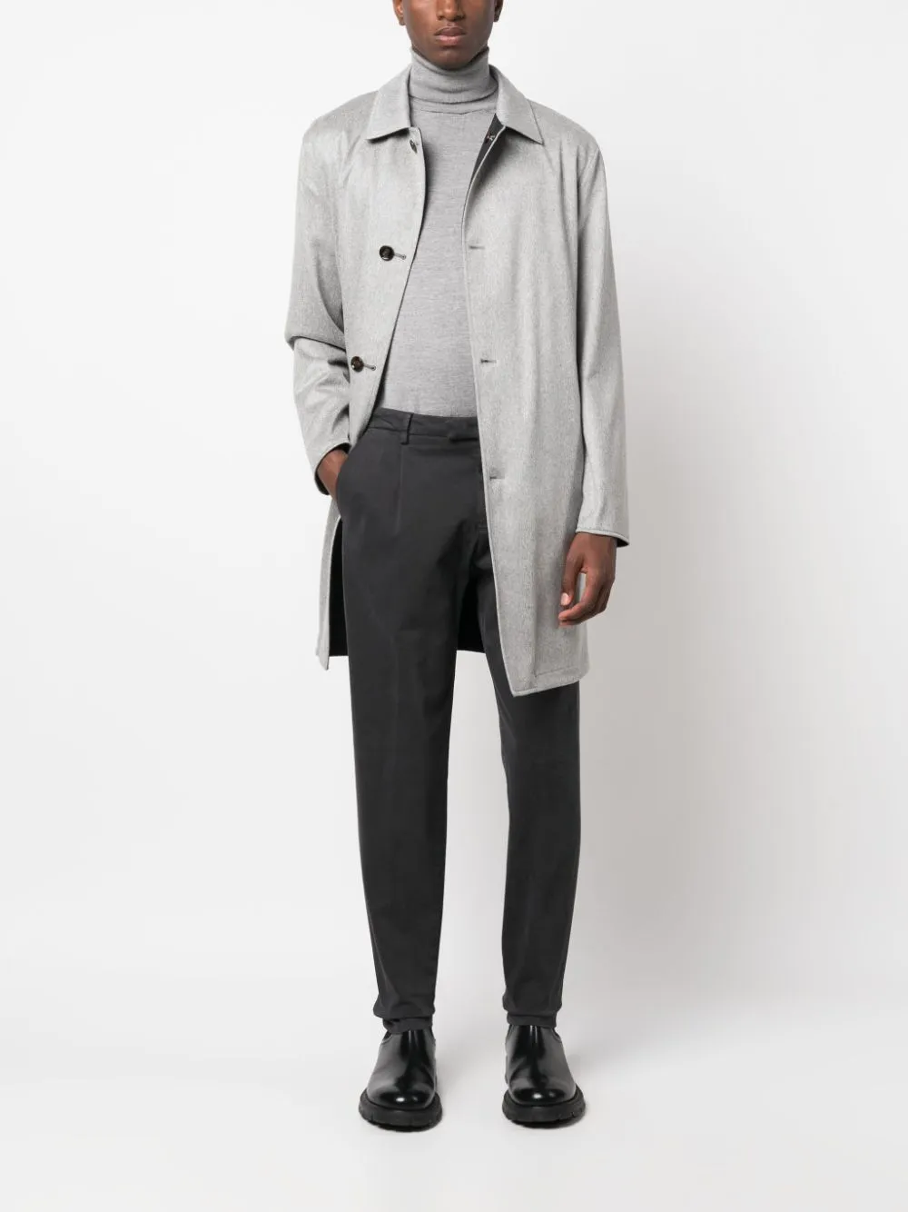 cappotto monopetto grigio