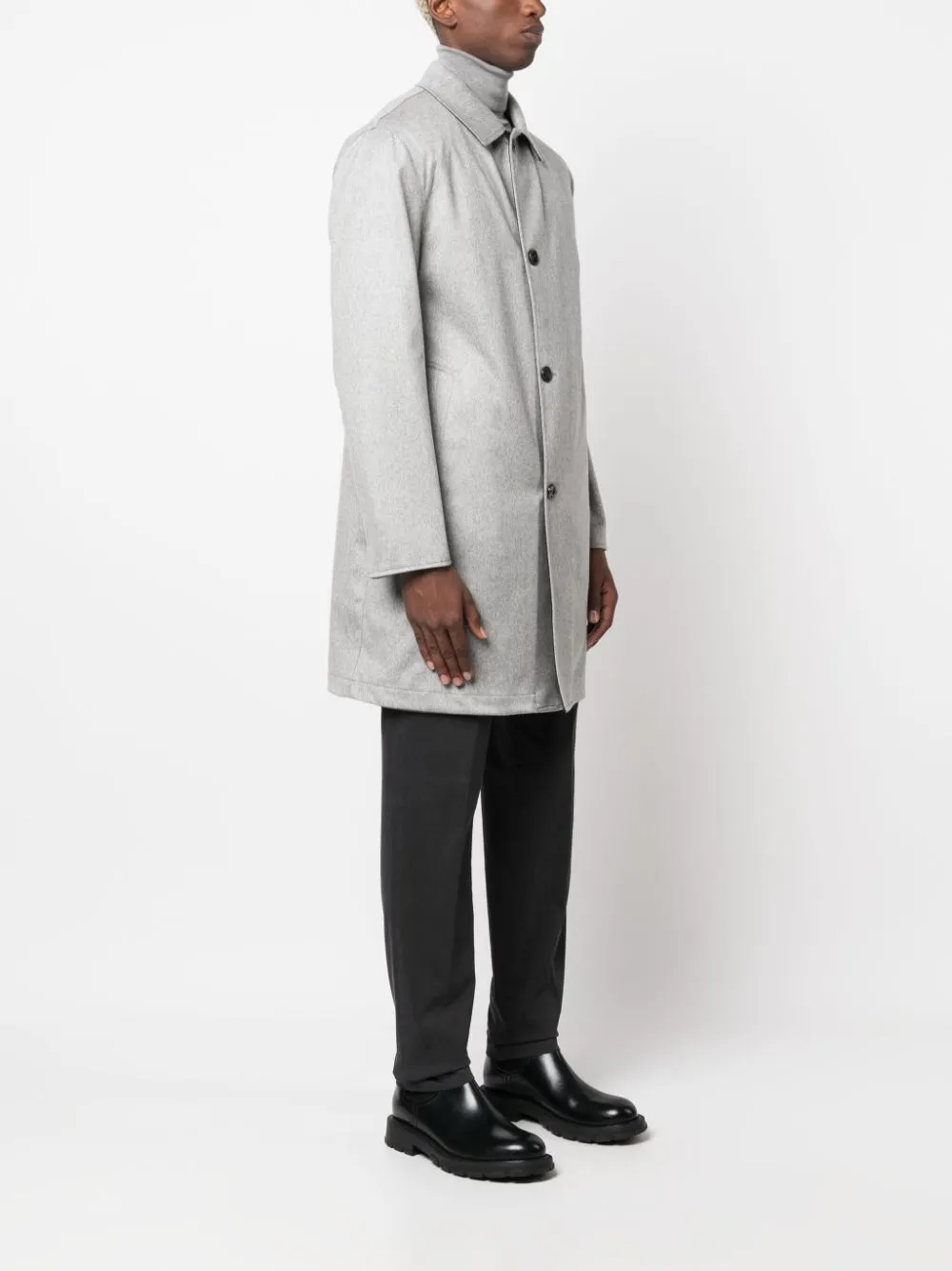 cappotto monopetto grigio
