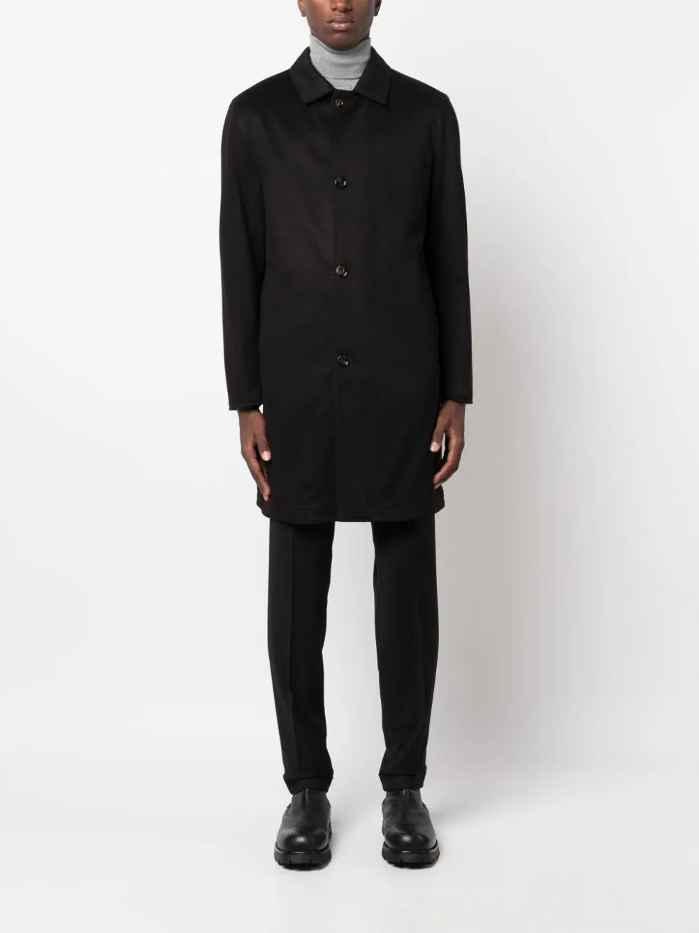 cappotto monopetto nero