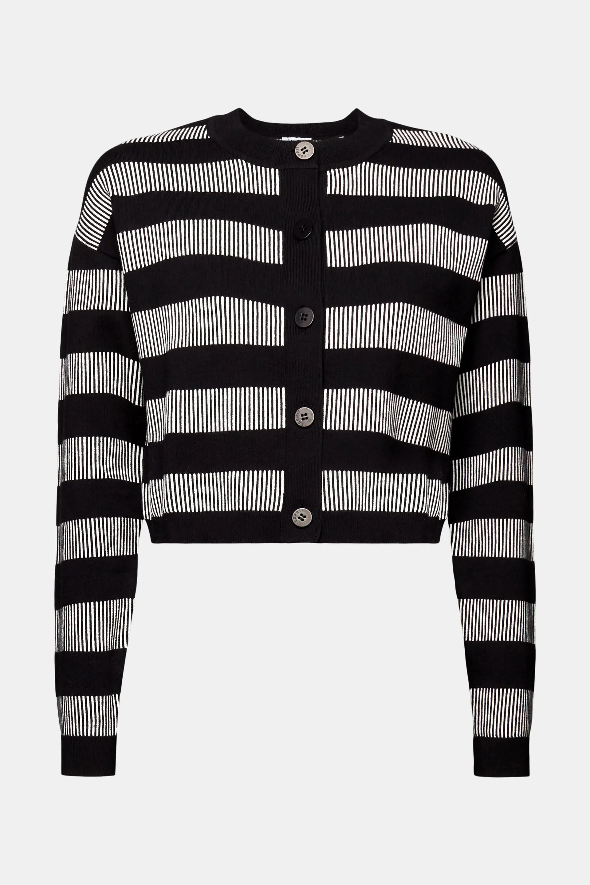 Cardigan cropped a righe jacquard