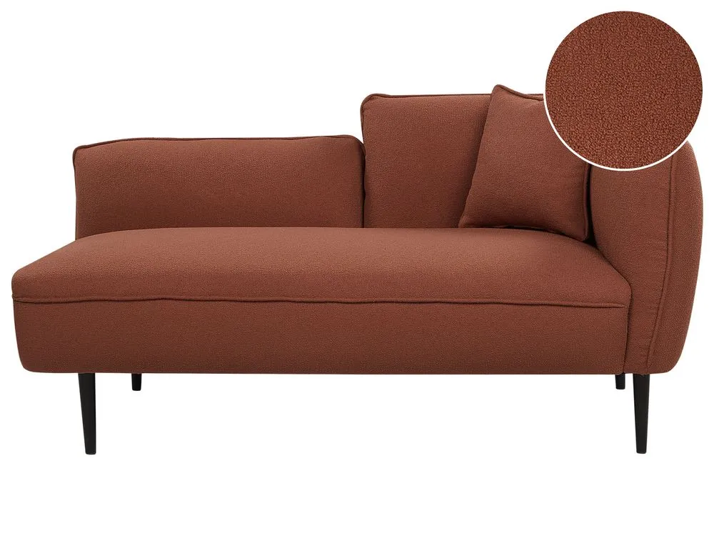 Chaise longue bouclé rosso destra CHEVANNES