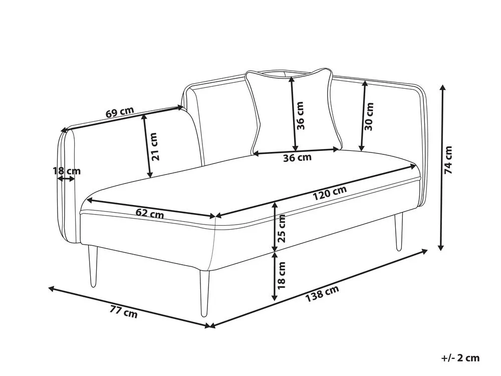 Chaise longue bouclé rosso destra CHEVANNES