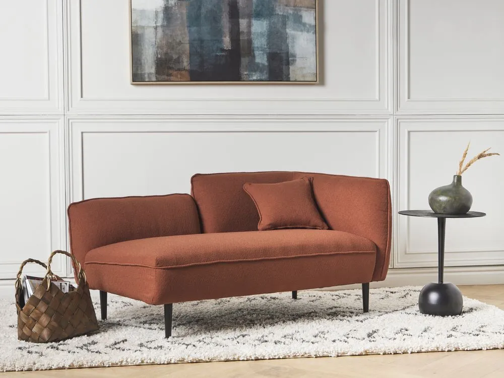 Chaise longue bouclé rosso destra CHEVANNES