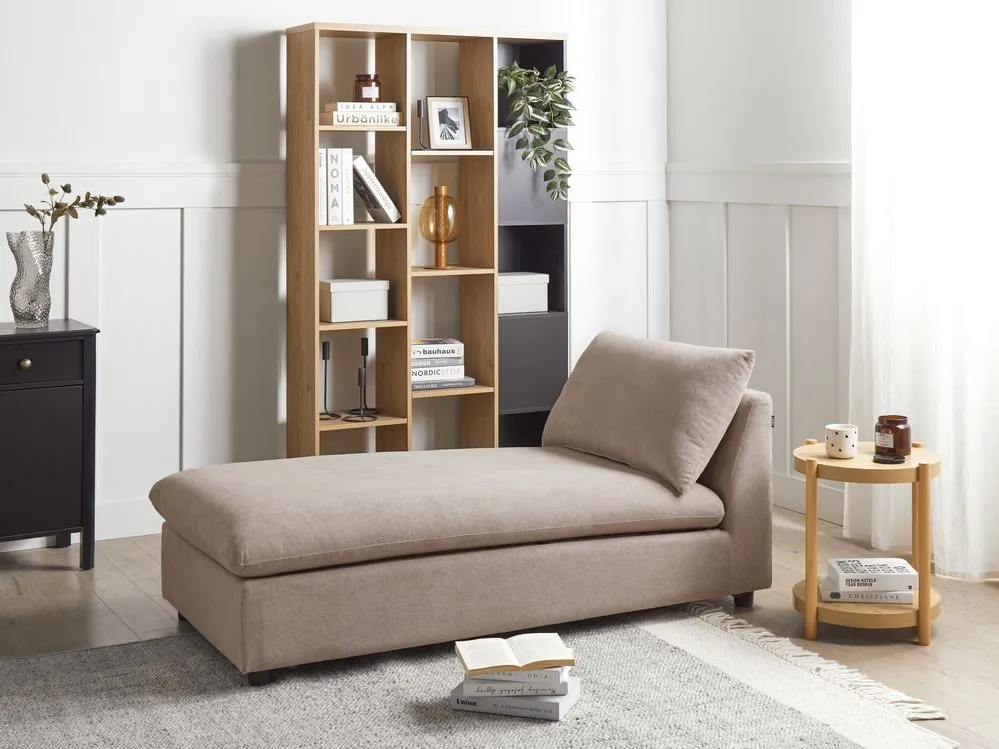 Chaise longue tessuto tortora VIZILLE