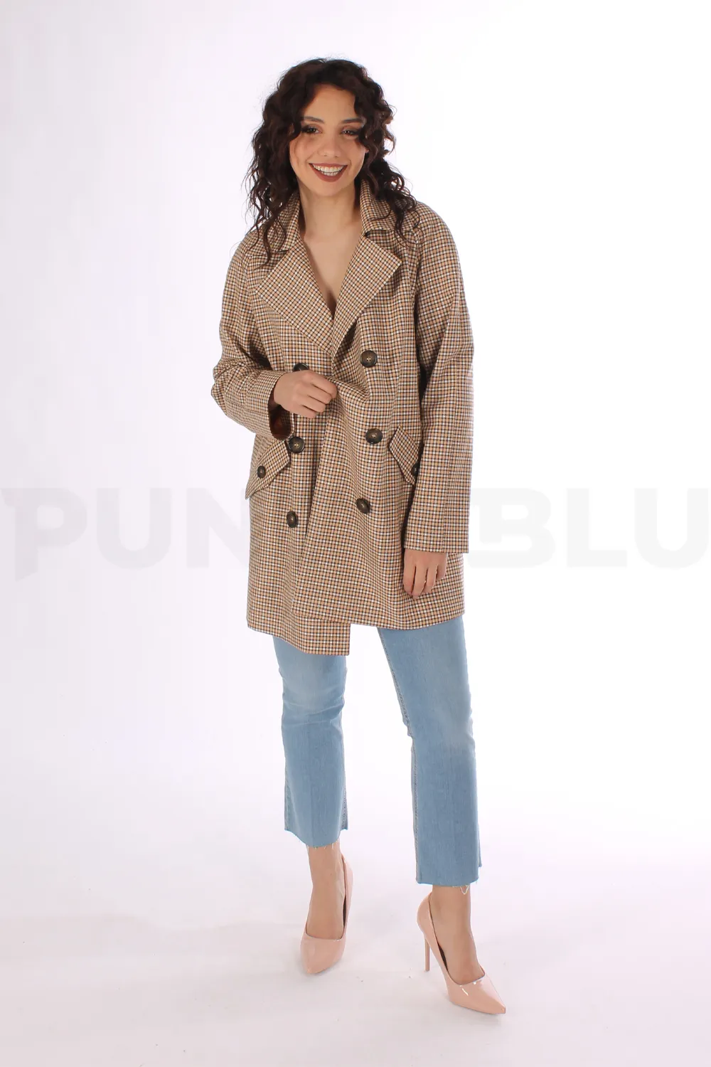 CINZIA ROCCA | CAPPOTTO MISTO LANA FANTASIA SCOZZESE DAL TAGLIO OVER - Punto Blu