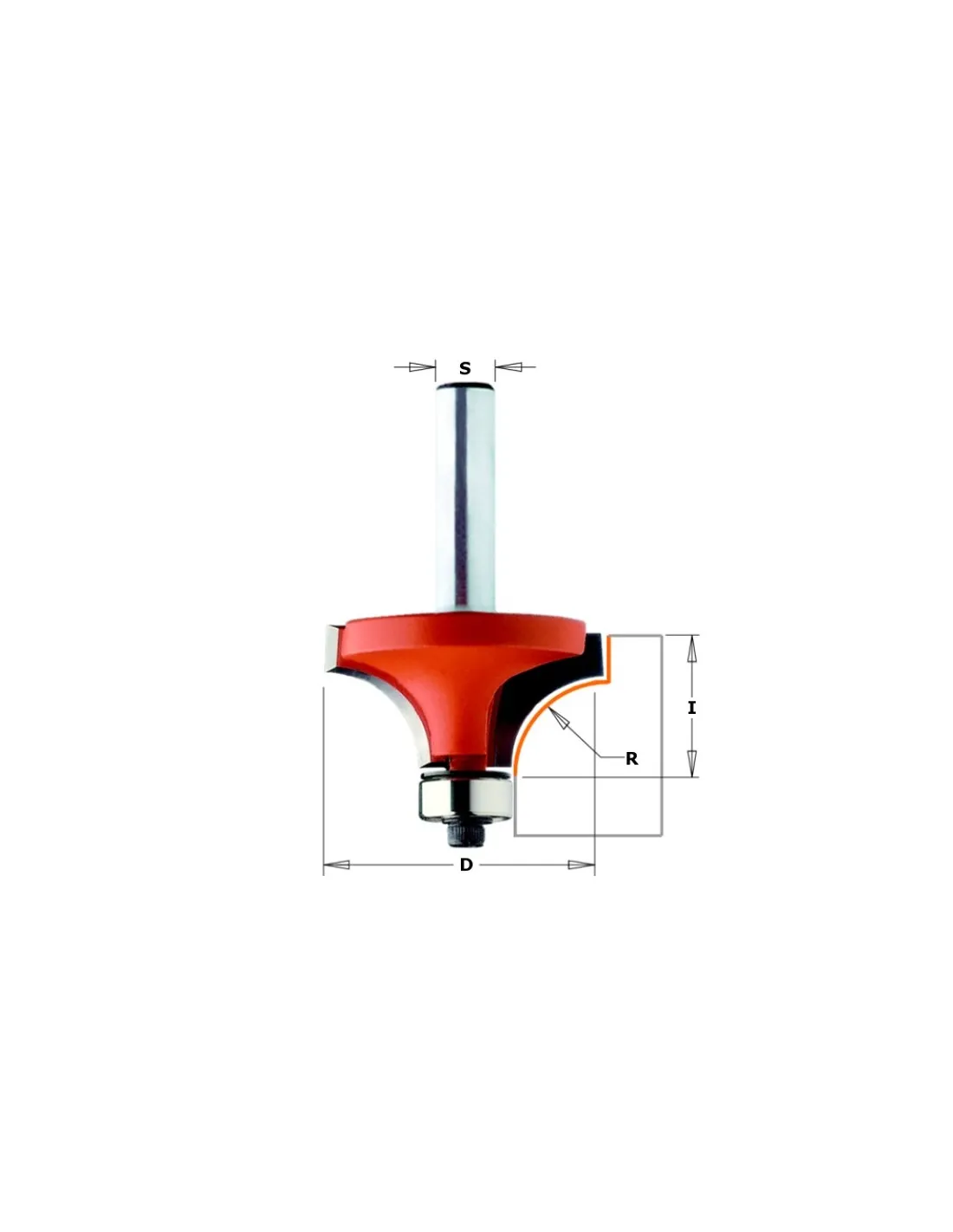 CMT 938.222.11 FRESA PER LEGNO A RAGGIO CONCAVO DxIxS22,2x12,7x8mm