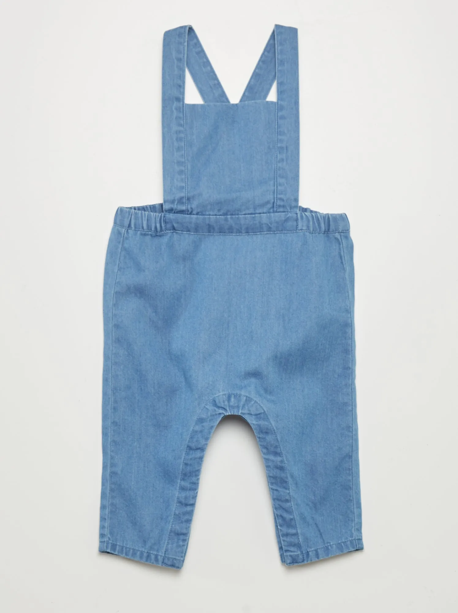 Completo body + salopette in denim - BIANCO