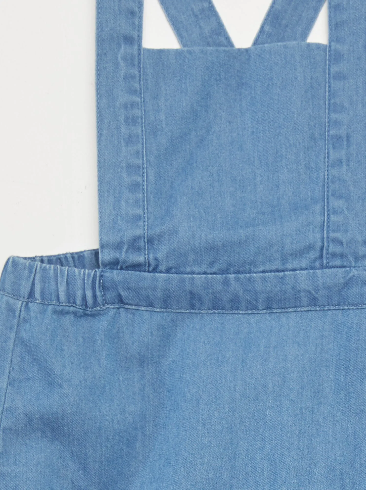 Completo body + salopette in denim - BIANCO