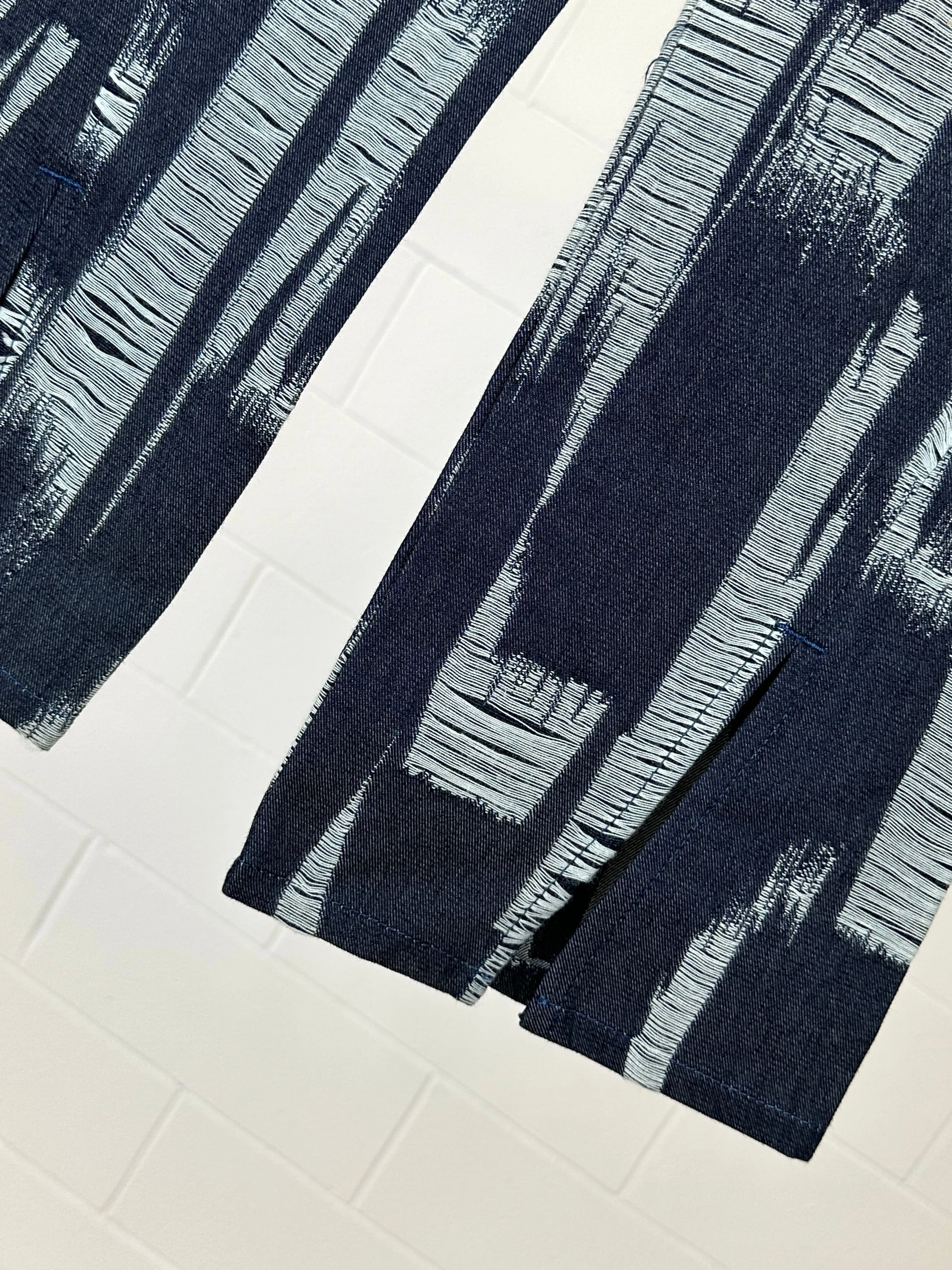Destressed Denim Joggers