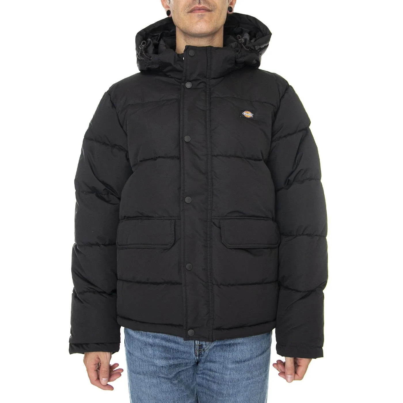 Dickies Glacier View Puffer Black - Giacca Invernale con Cappuccio Uomo Nera    