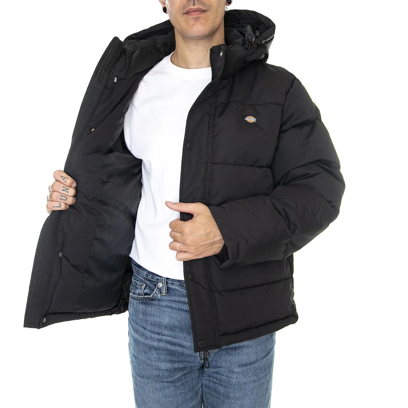 Dickies Glacier View Puffer Black - Giacca Invernale con Cappuccio Uomo Nera    