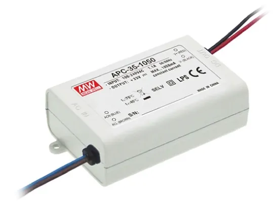 Driver LED Mean Well, 35W, IN 127 → 370 V dc, 90 → 264 V ac, OUT 25 → 70V, 500mA