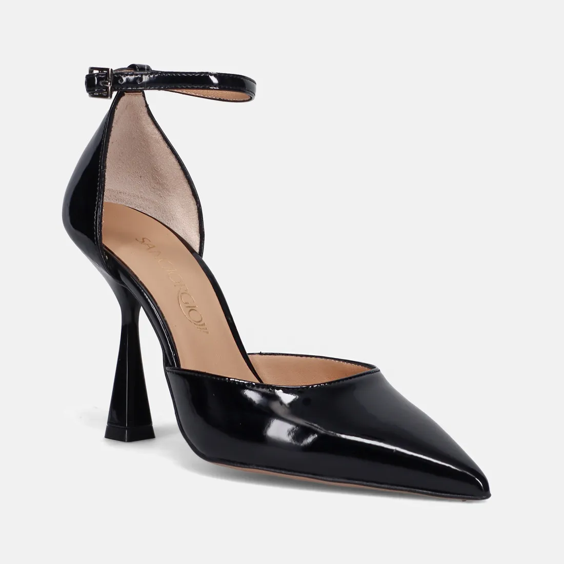 Décolleté elegante Sangiorgio in vernice nera con tacco alto