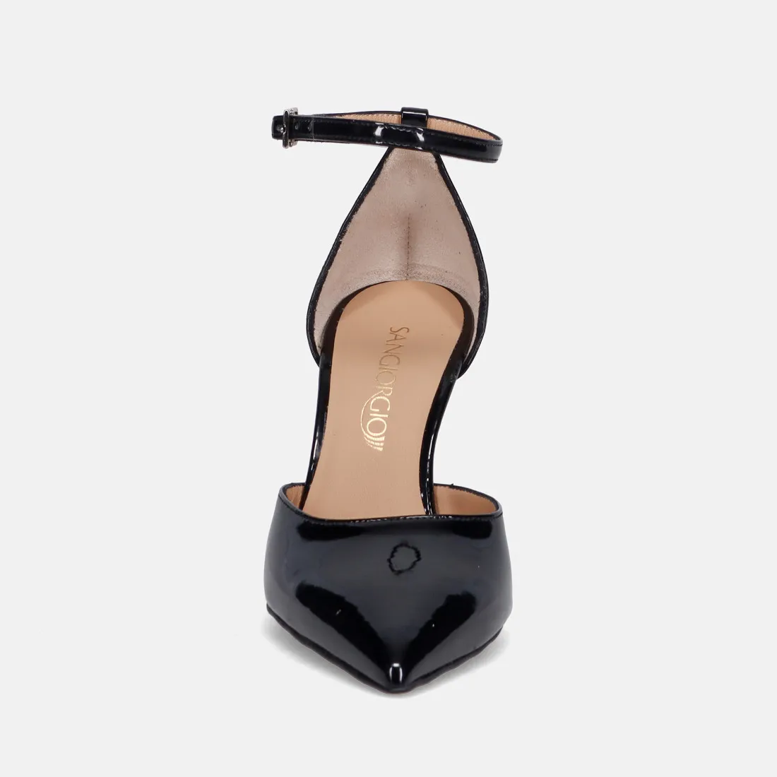 Décolleté elegante Sangiorgio in vernice nera con tacco alto