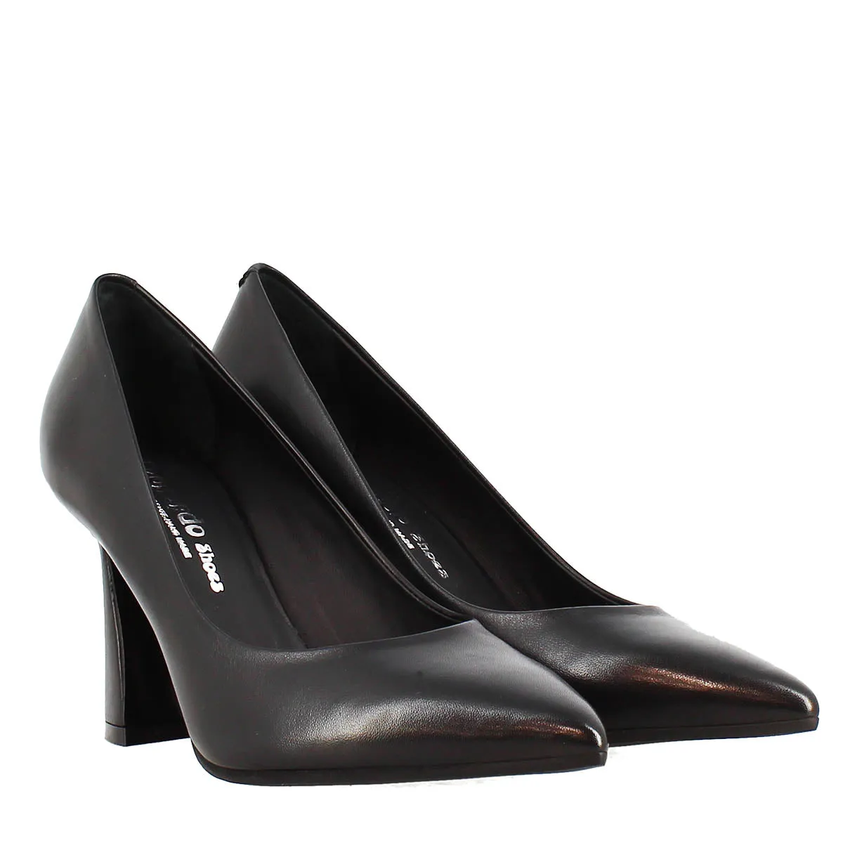 Décolleté tacco alto in pelle Vienna colore Nero