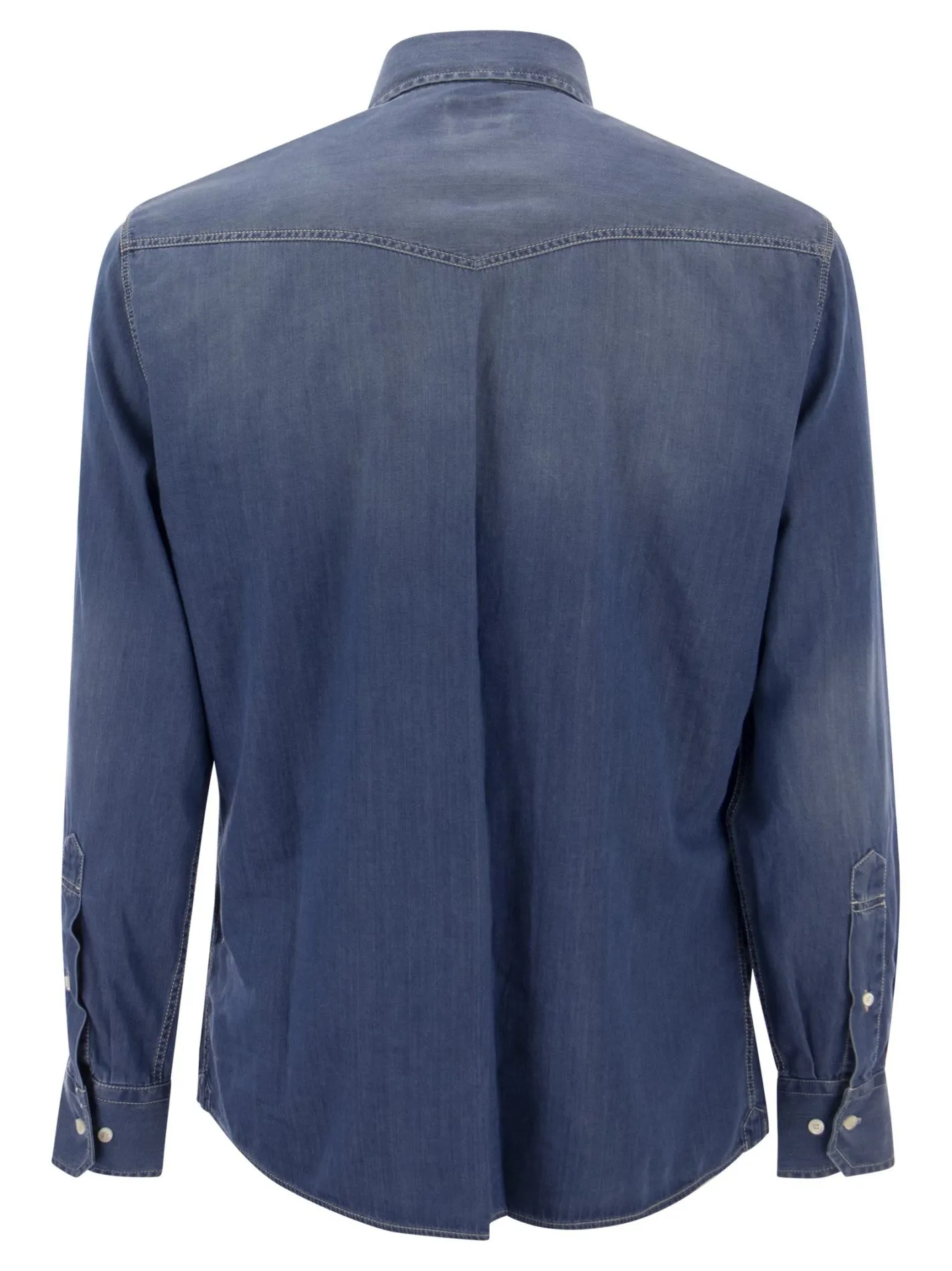 Easy fit shirt in light denim with press studs