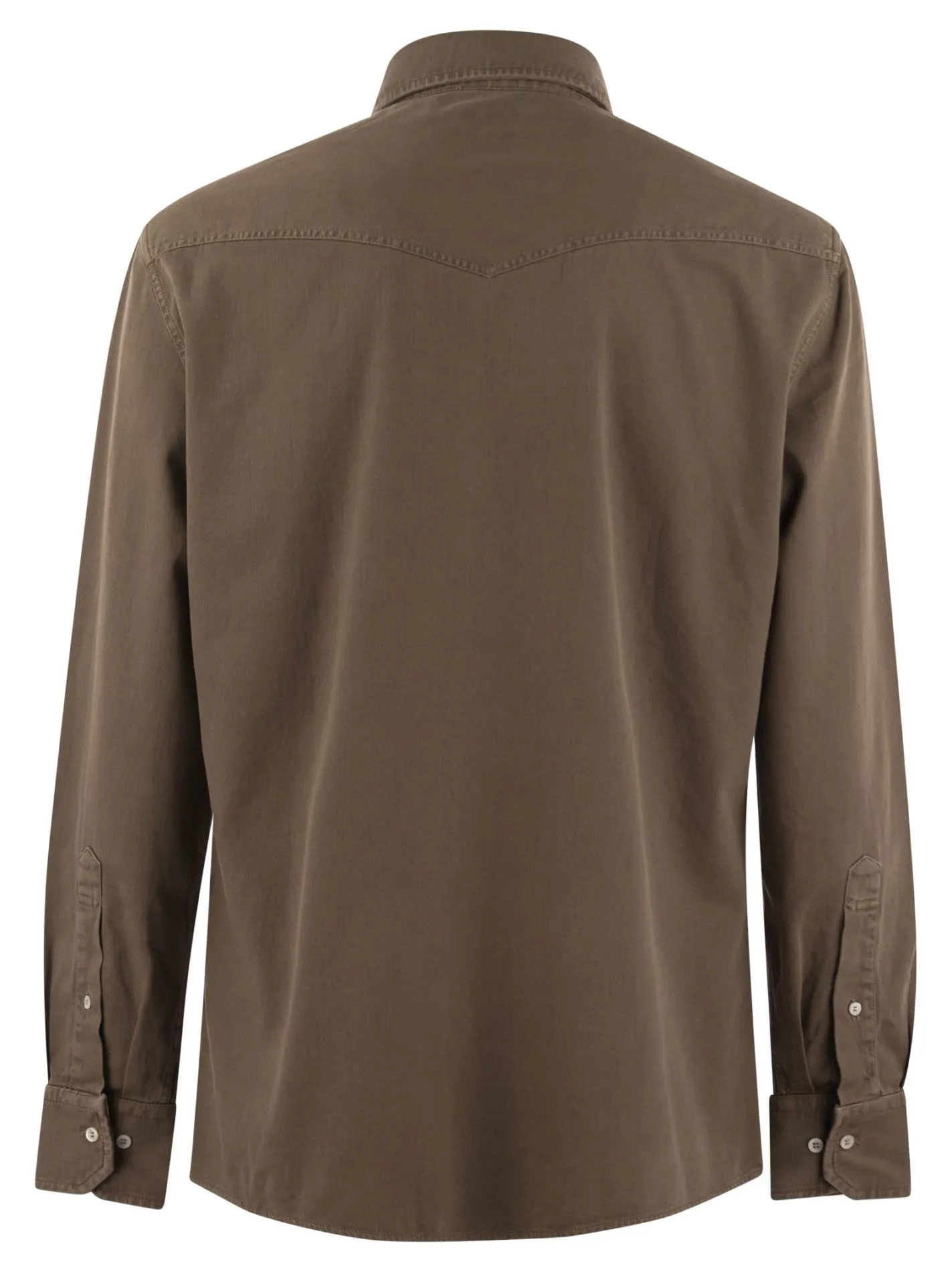 Easy-fit shirt in light garment-dyed denim with press studs, epaulettes and pockets