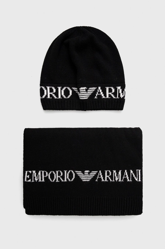 Emporio Armani cappello e sciarpa con aggiunta di lana