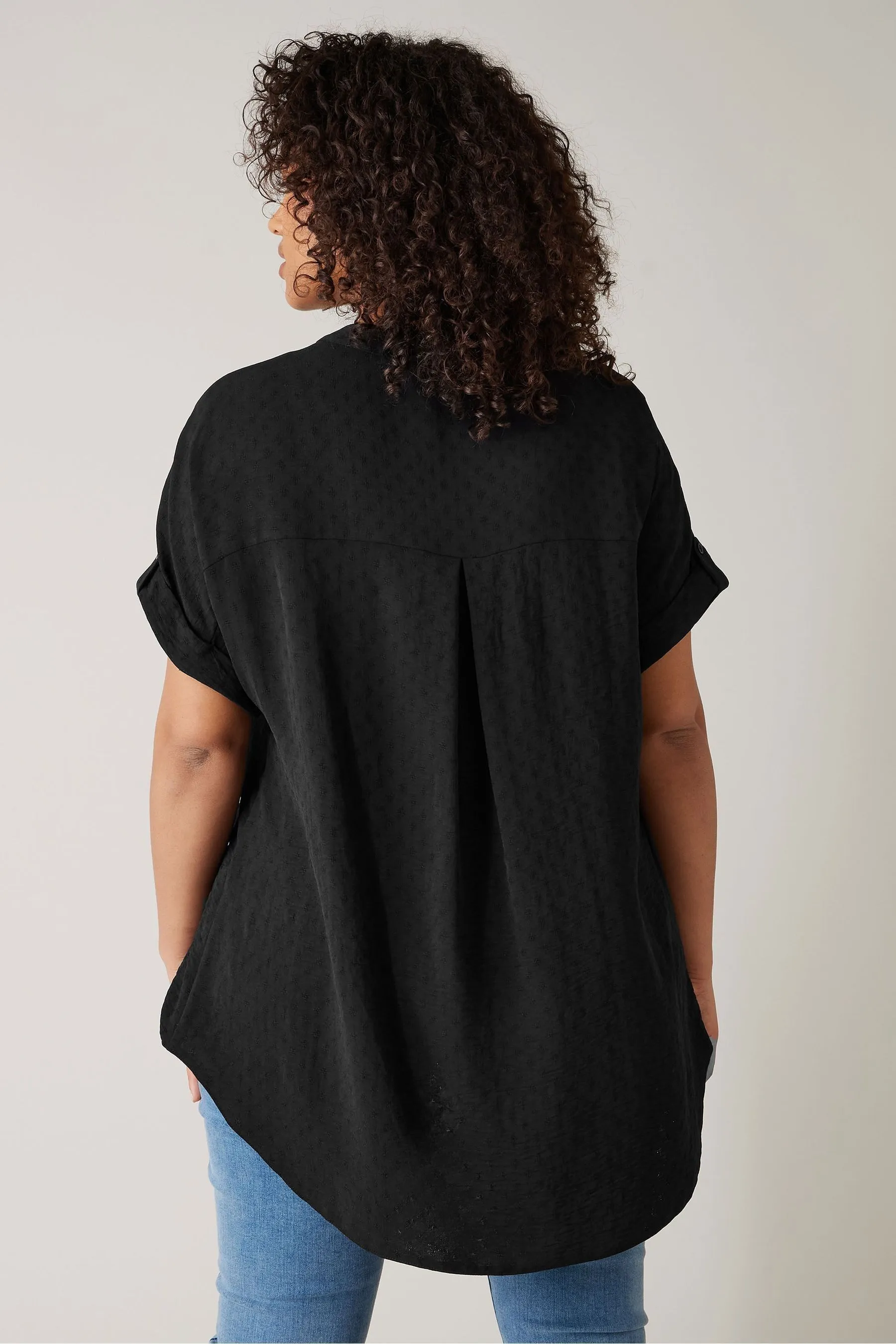 Evans Yoke Button Thru Grown On Sleeve Blouse    