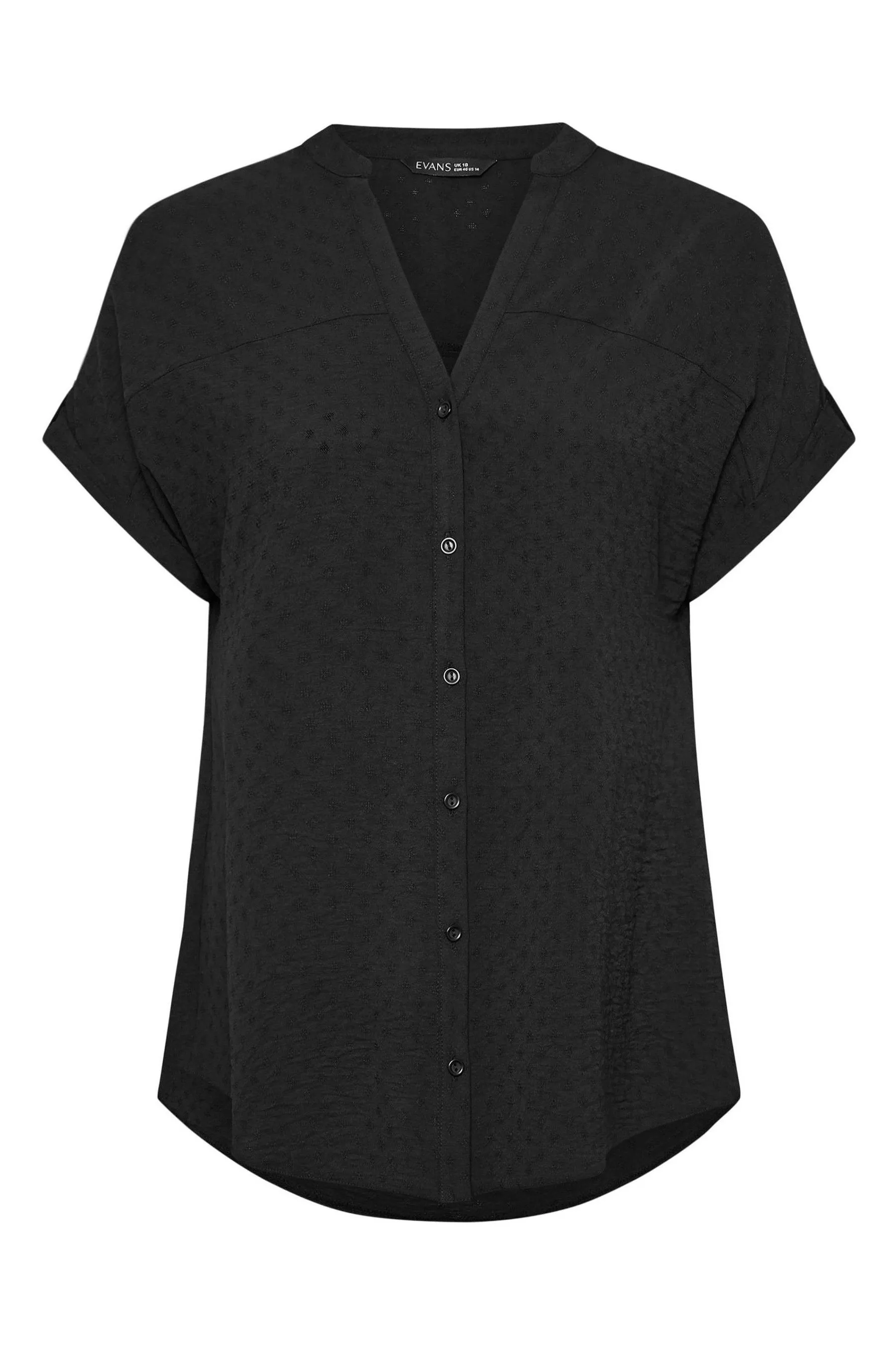 Evans Yoke Button Thru Grown On Sleeve Blouse    
