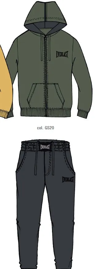 EVERLAST BASIC Moss/Black tuta invernale felpata uomo con cappuccio