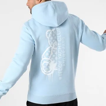 Felpa con cappuccio Atelier Paris Azzurro Bianco