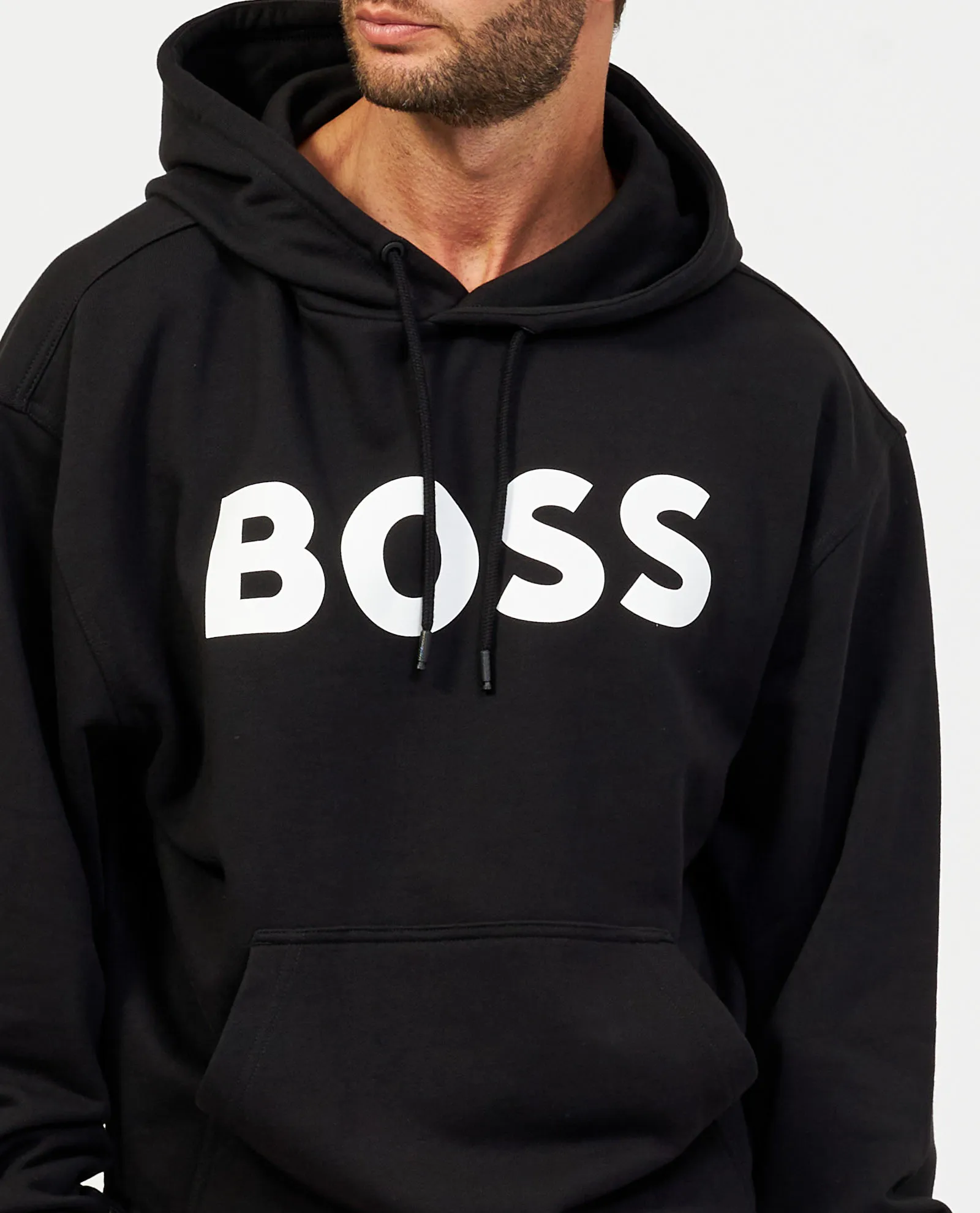 Felpa con cappuccio Boss in french terry