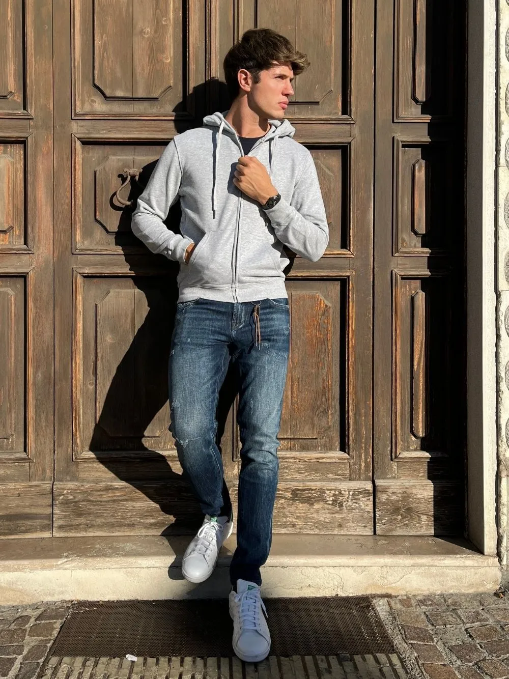 Felpa con zip basic gl