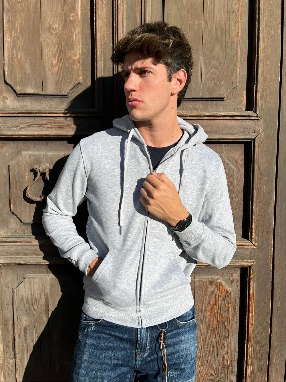 Felpa con zip basic gl
