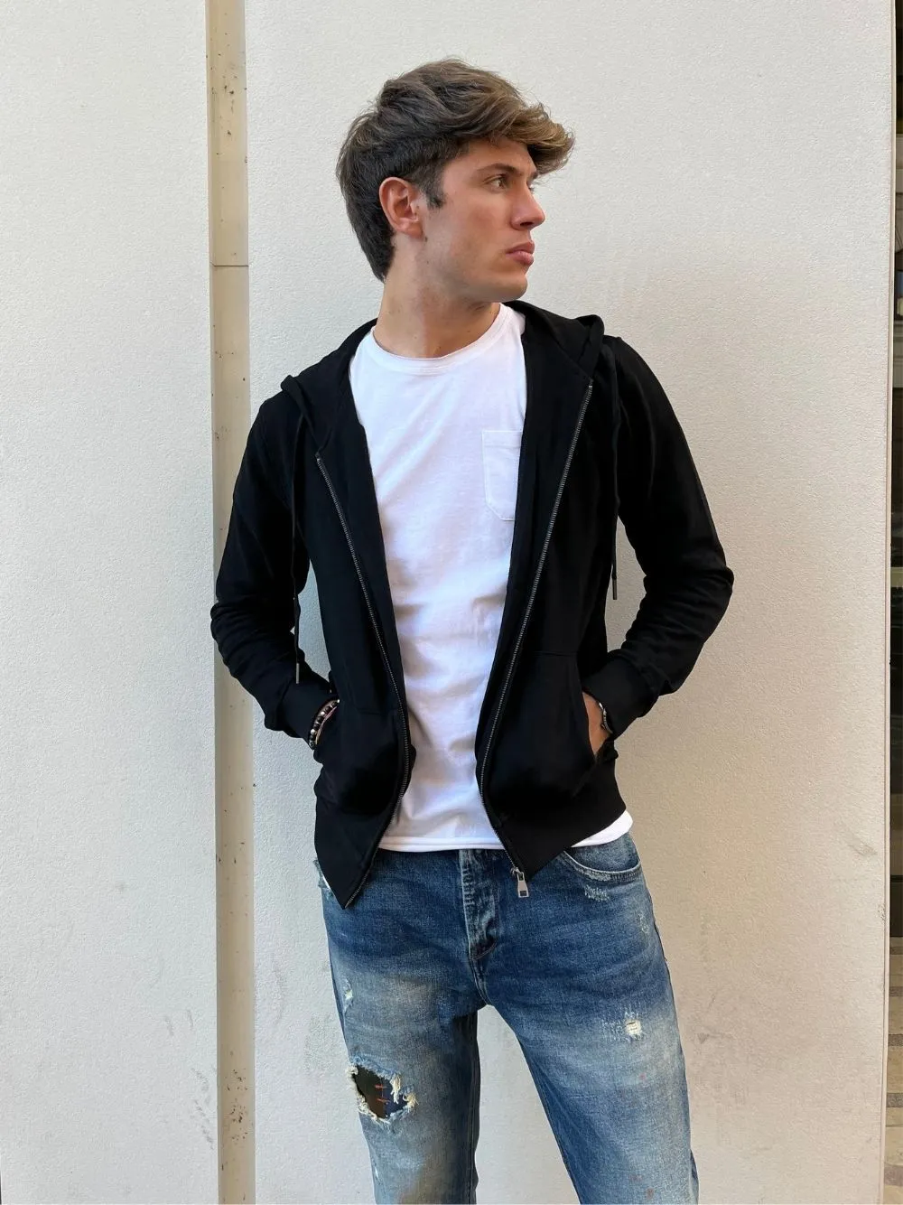 Felpa con zip basic gl