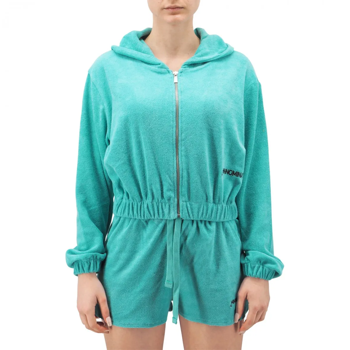 Felpa Corta Con Cappuccio E Zip