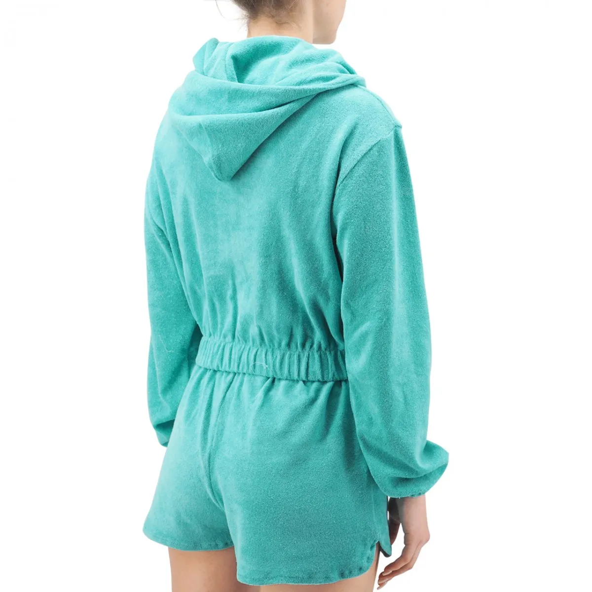 Felpa Corta Con Cappuccio E Zip