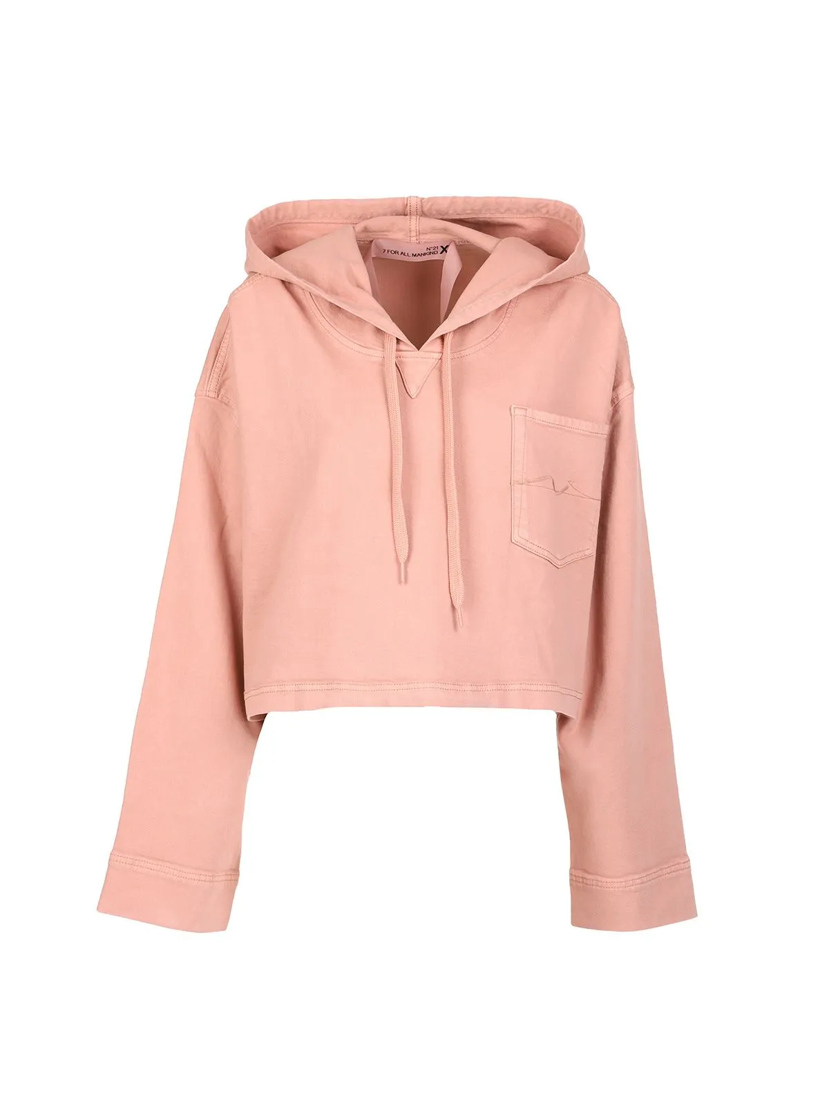 FELPA CROP OVERSIZE IN COTONE CON CAPPUCCIO CIPRIA