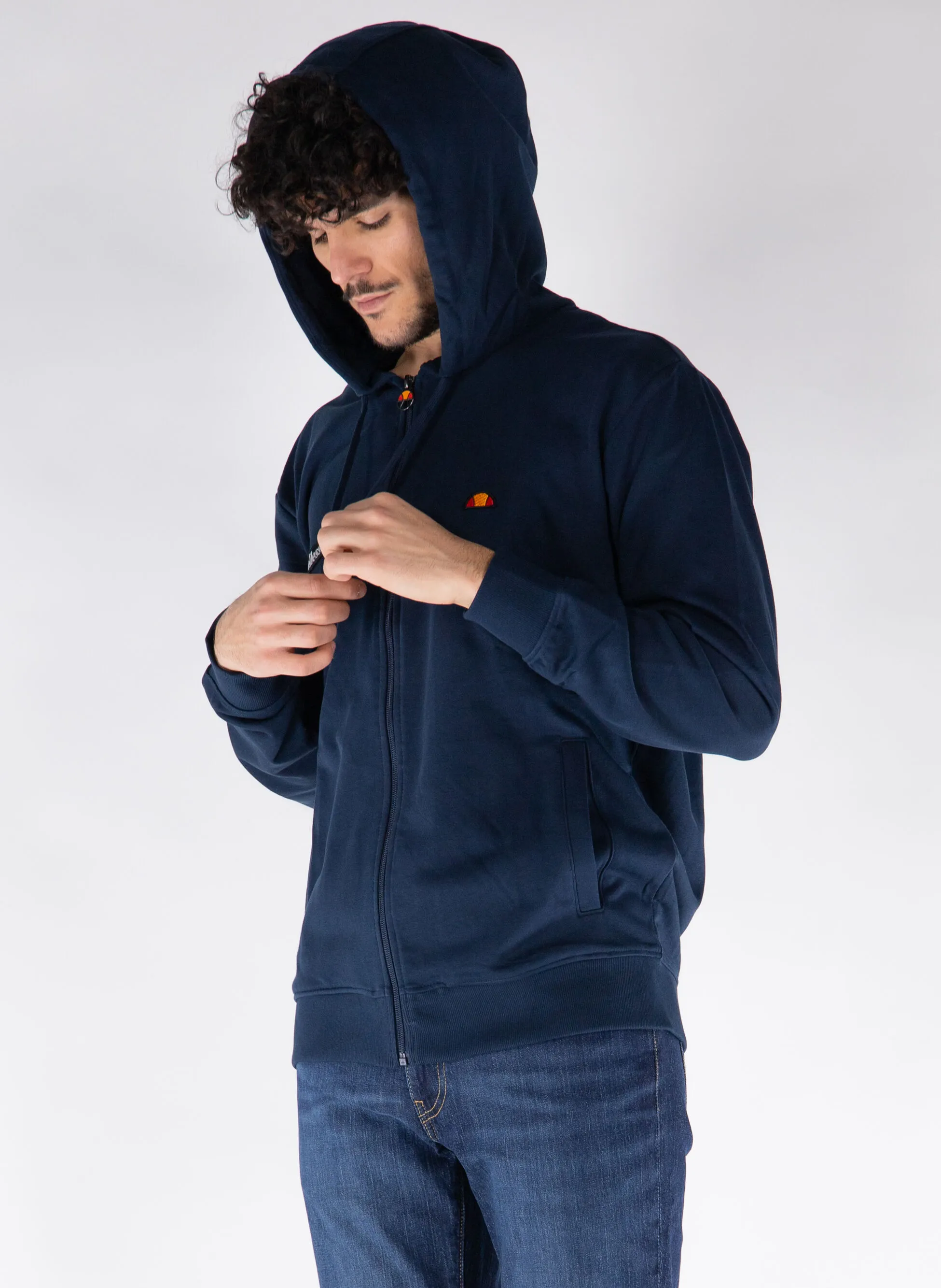 felpa full zip con logo