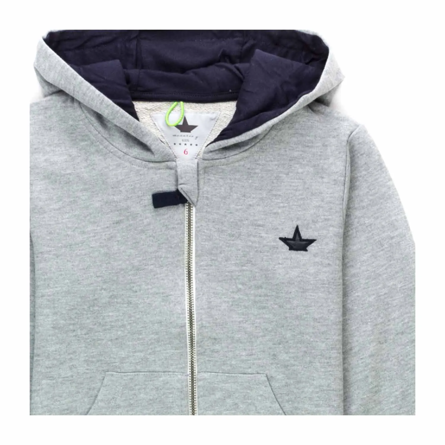 Felpa Grigia Con Zip Bambino Teen