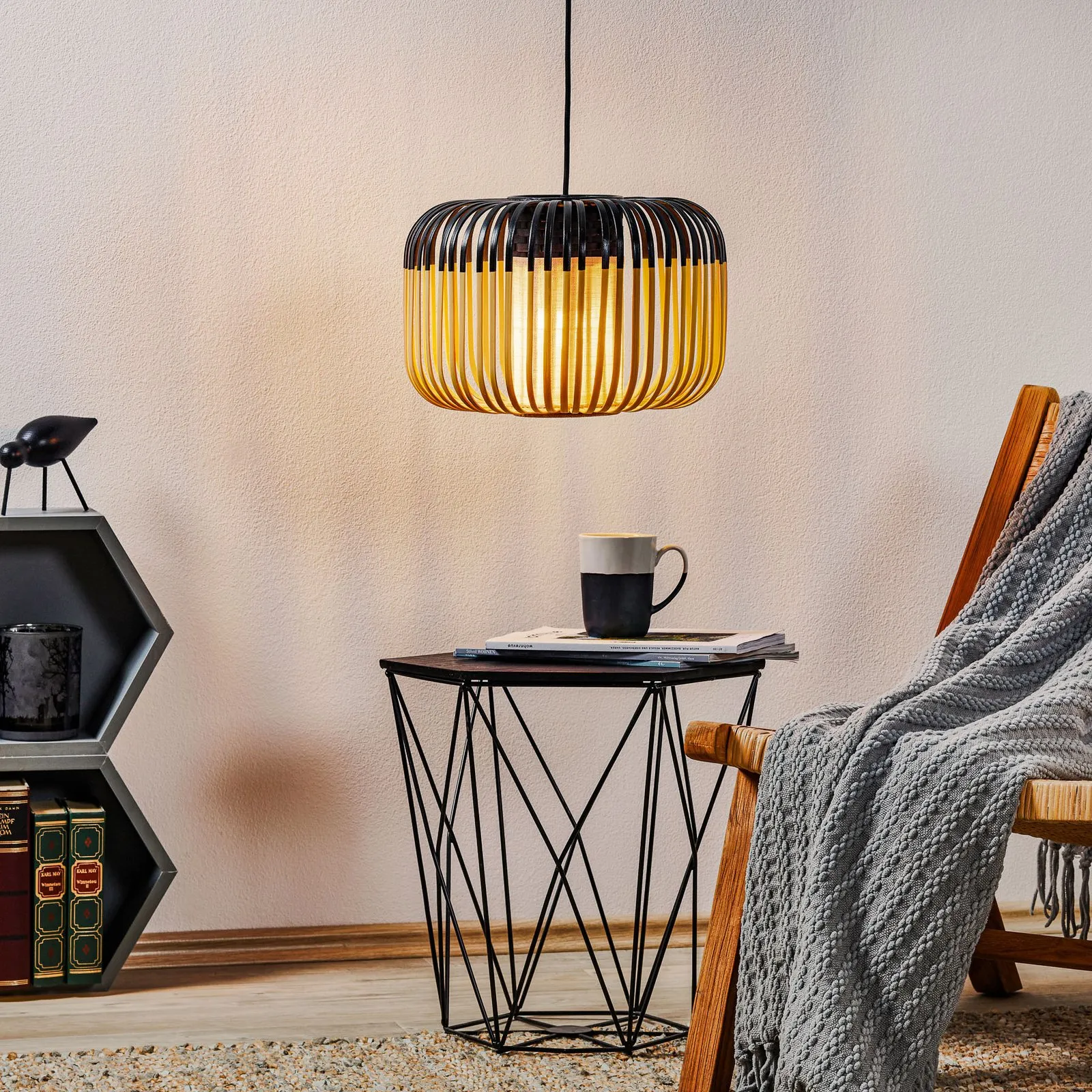 Forestier Bamboo Light S sospensione 35 cm nero