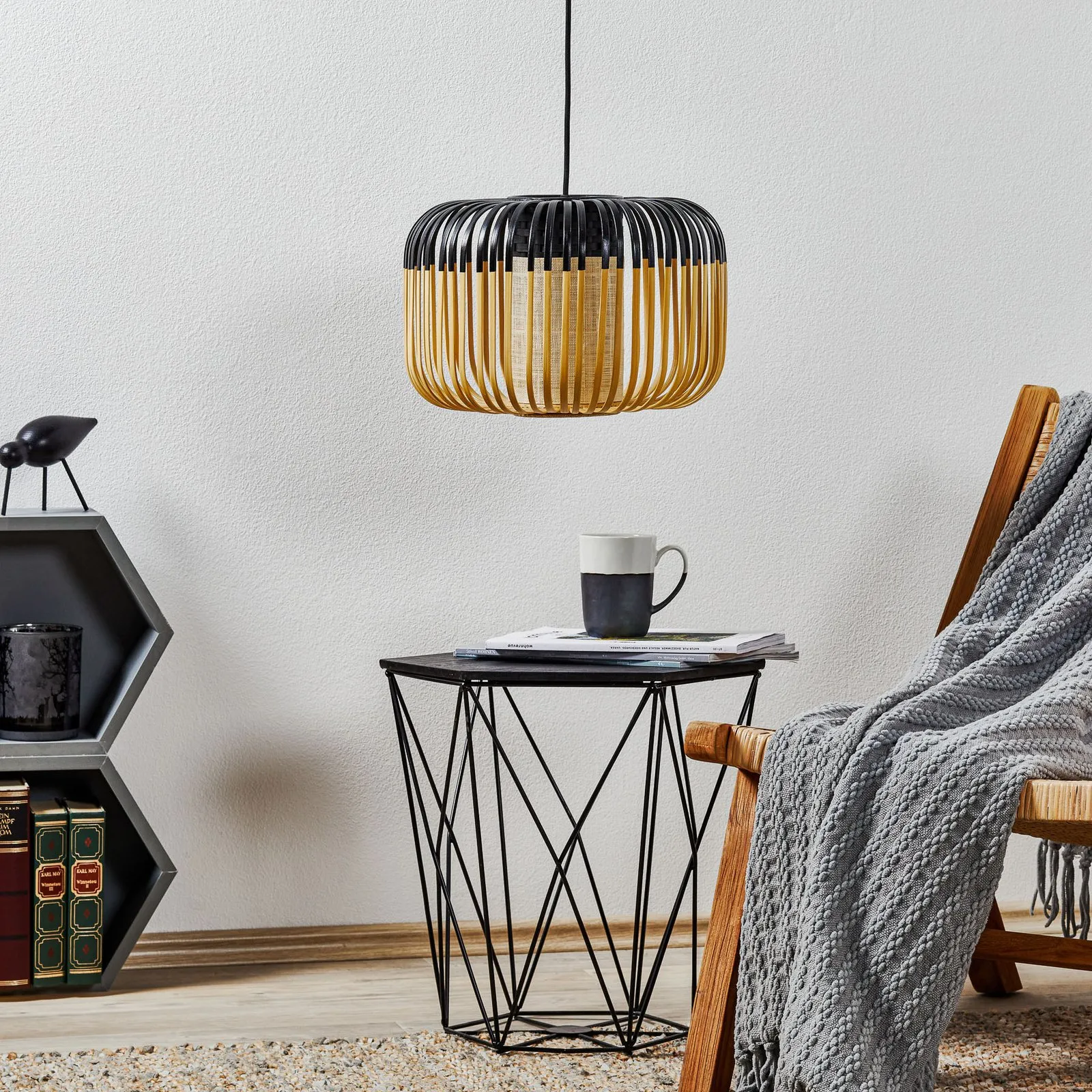 Forestier Bamboo Light S sospensione 35 cm nero