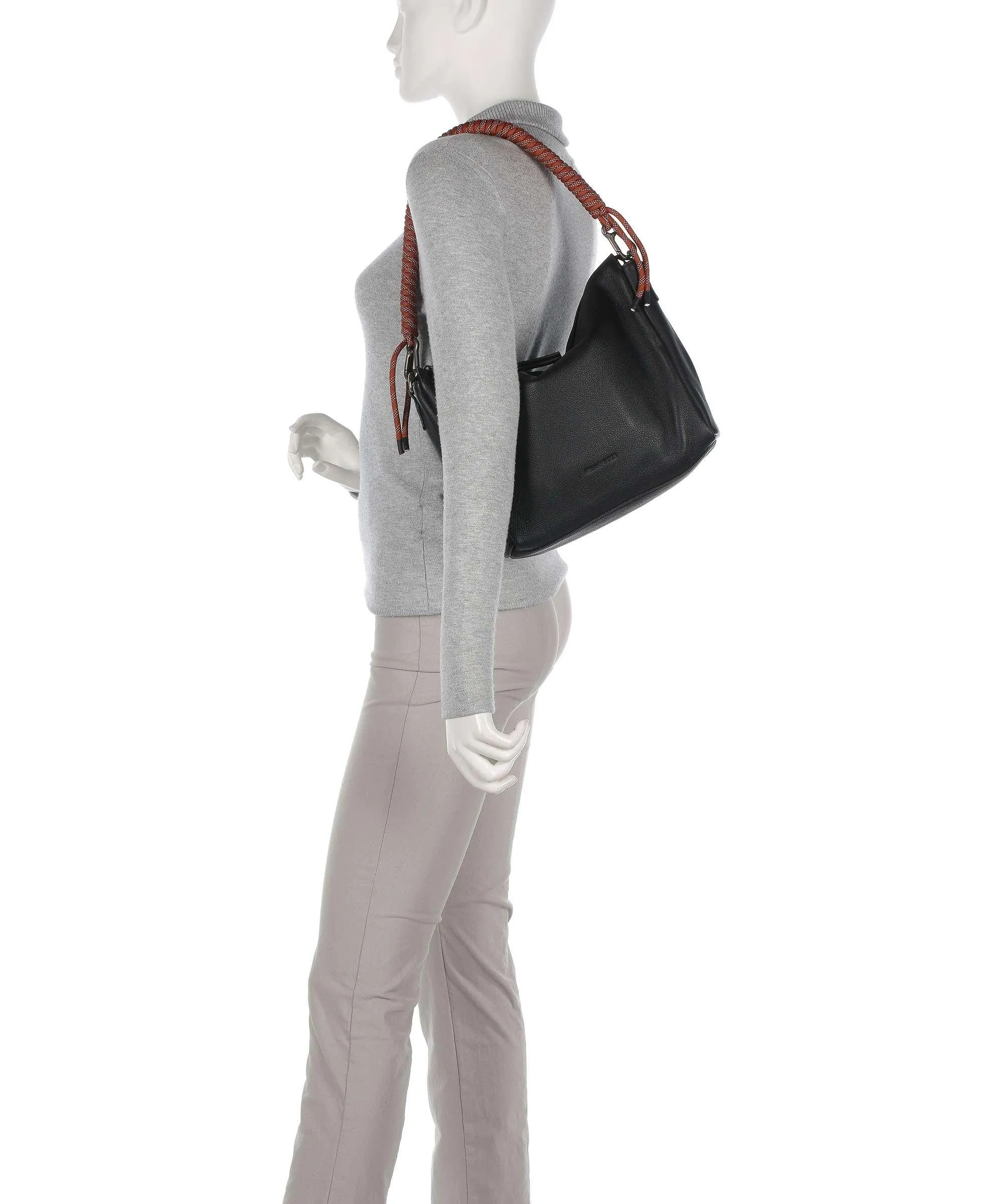  FredsBruder Nea Borsa hobo pelle di vacchetta grana nero  