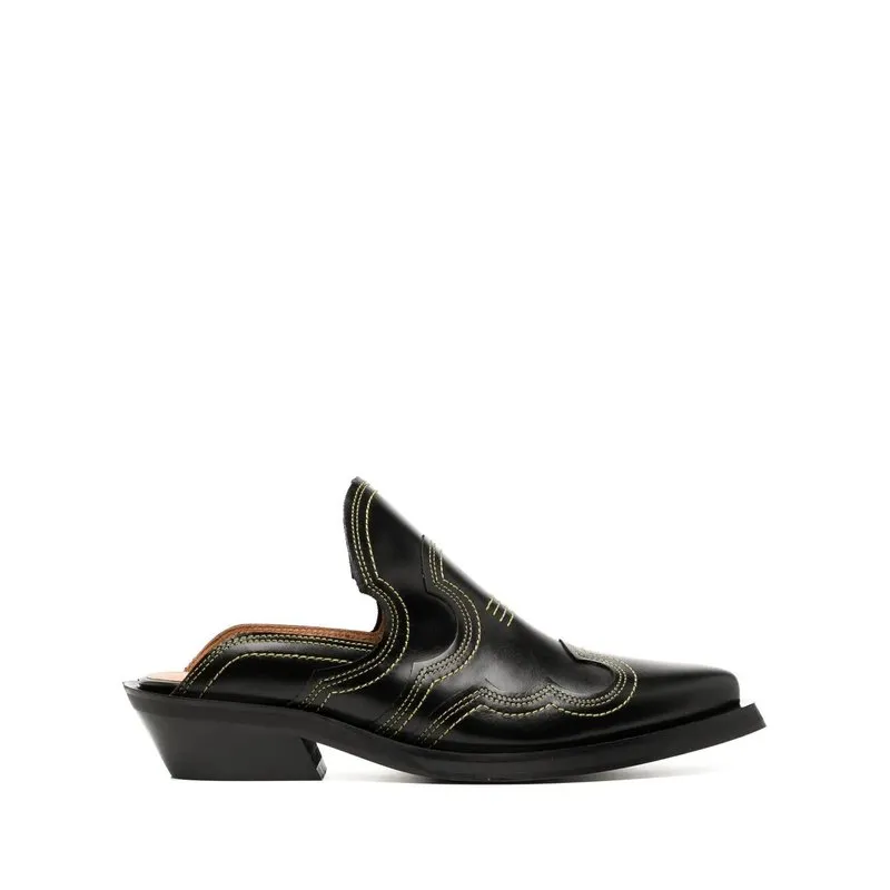 Ganni Embroidered Western Mule S1995