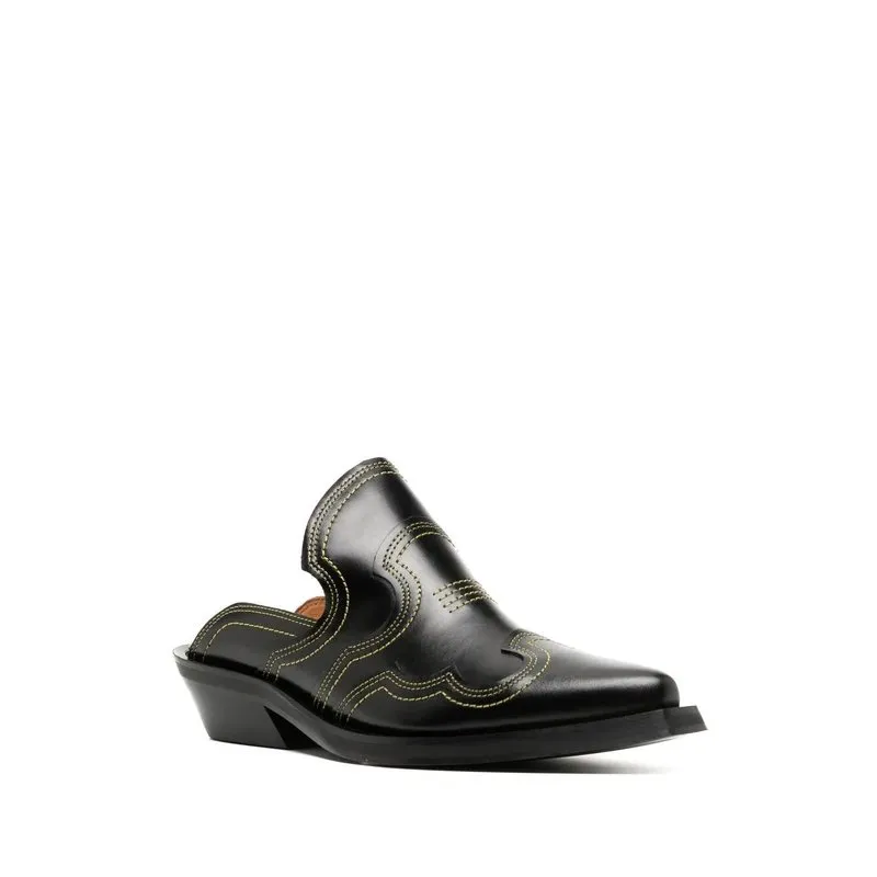 Ganni Embroidered Western Mule S1995