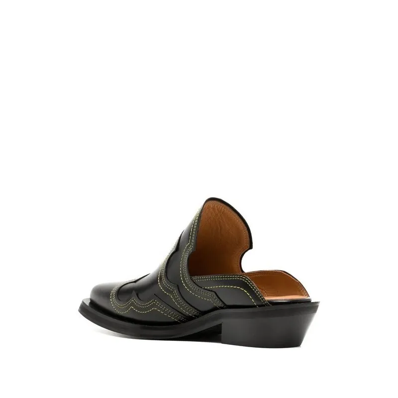 Ganni Embroidered Western Mule S1995